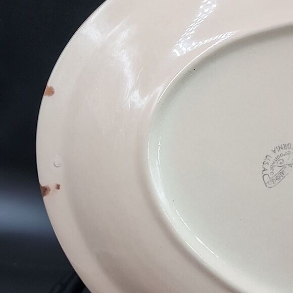 Vernon Kilns California Shadows Oval Serving Platter Pink brown 13.5" x10" - Picture 6 of 7